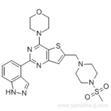 Thieno[3,2-d]pyrimidine, 2-(1H-indazol-4-yl)-6-[[4-(methylsulfonyl)-1-piperazinyl]methyl]-4-(4-morpholinyl)- CAS 957054-30-7